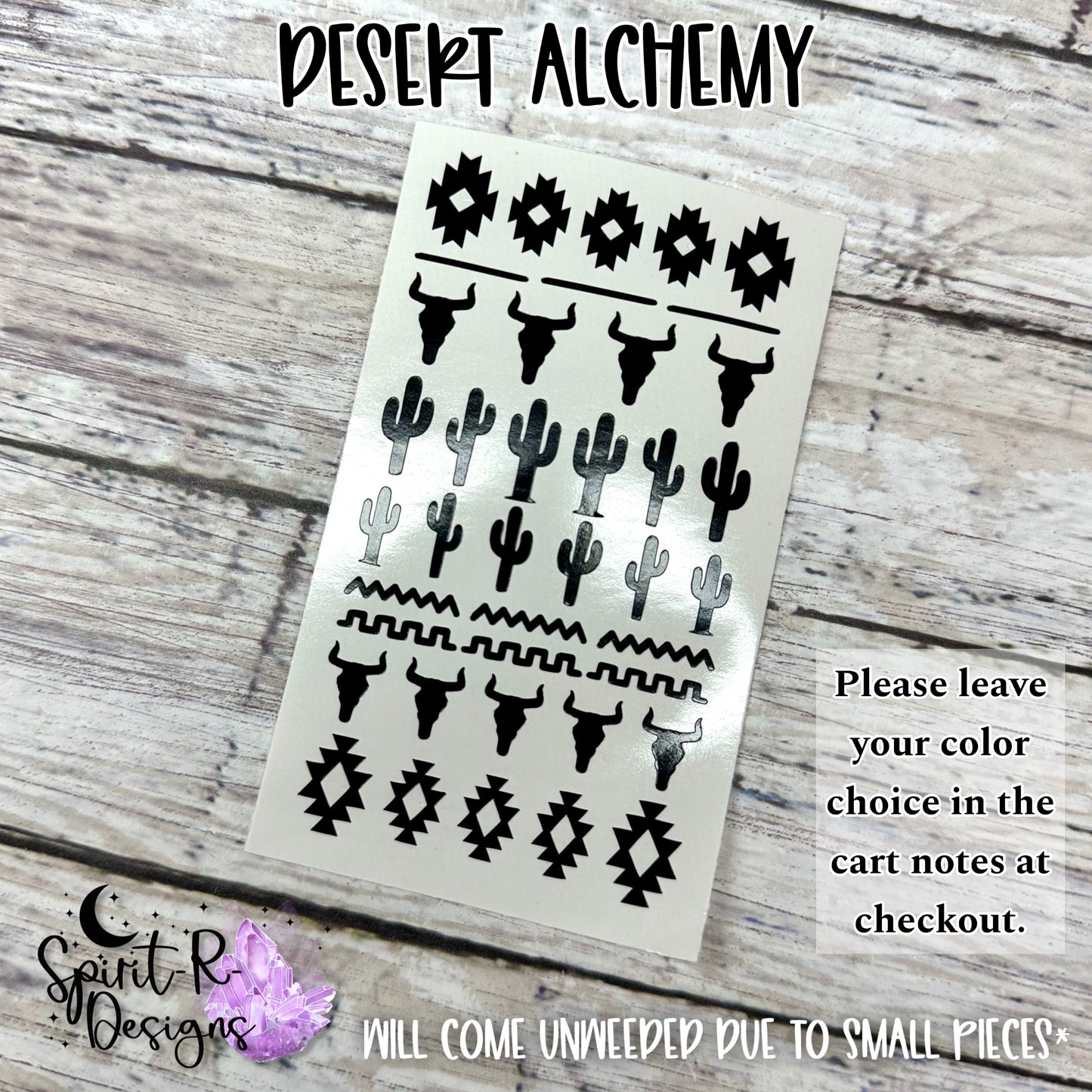 Desert Alchemy Southwestern Nail Decal Sheet – Vinyl Nail Stickers | Spirit-R-Designs