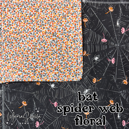 Bat Spiderweb Floral Nail Mat