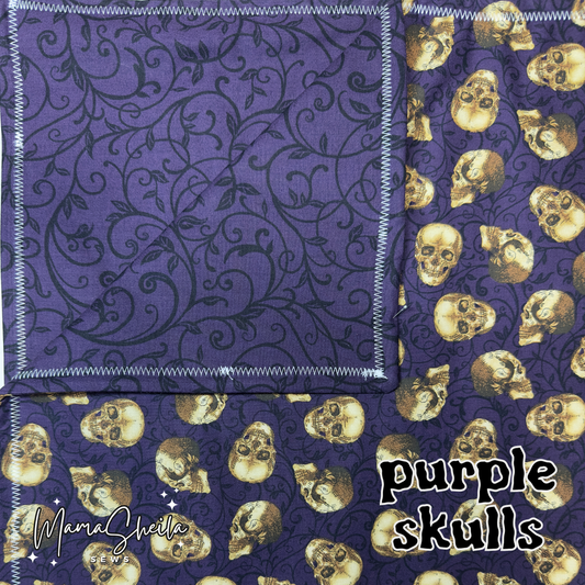 Purple Skulls Nail Mat